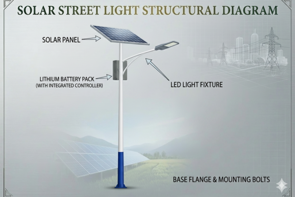 solar street light system components