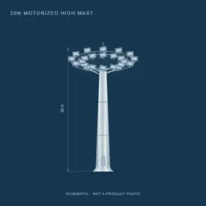 20m motorized high mast schematic — not a product photograph