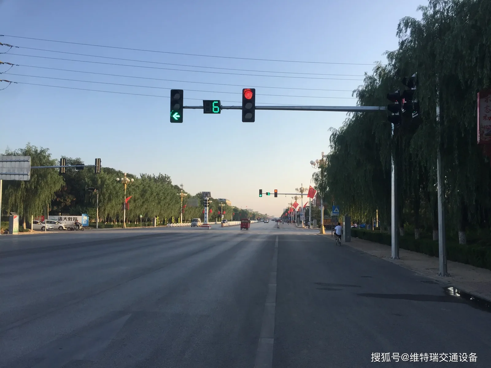 Traffic signals at a road intersection